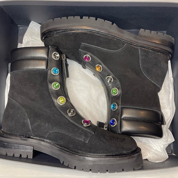 Kurt Geiger London Rainbow Black Bobby Boots - Picture 7 of 14